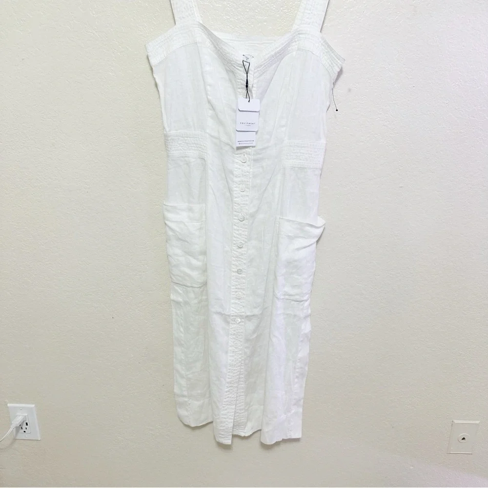 New EQUIPMENT Aris cotton-poplin midi dress size 8 - Picture 9 of 16